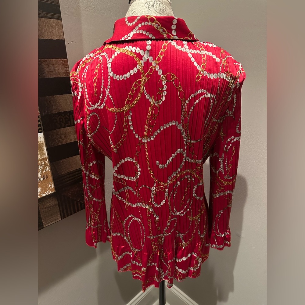 Jaclyn Smith Equestrian Pleated Blouse - STUNNING! - Picture 7 of 14